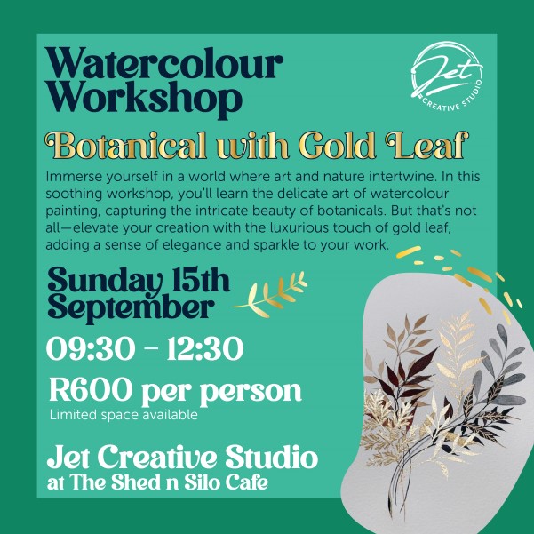 Watercolour Botanical Workshop with Gold Leaf 15th September 1 Watercolour Botanical Workshop with Gold Leaf 15th September